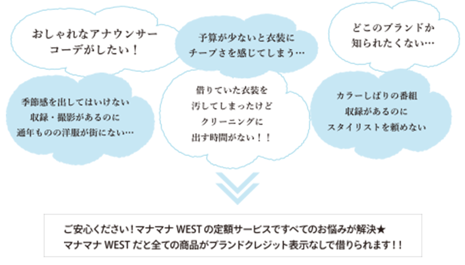 女性アナウンサー専用プラン Cm広告雑誌イベント撮影用レンタル衣装マナマナウエスト